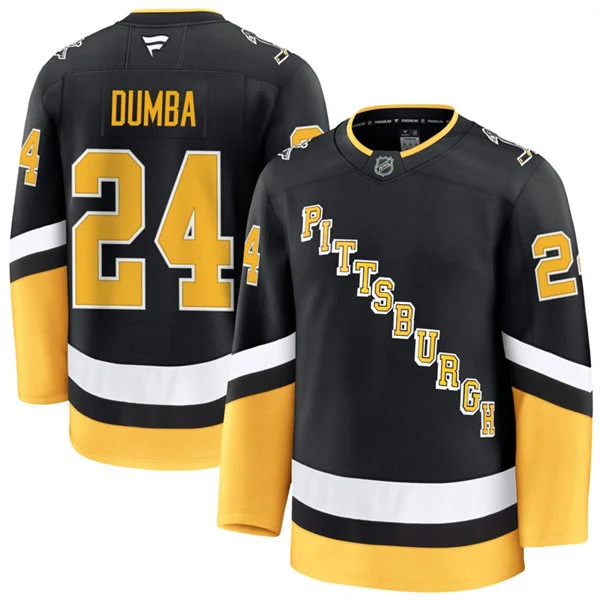 Mens Pittsburgh Penguins #24 Matt Dumba Fanatics Black Alternate Throwback Jersey