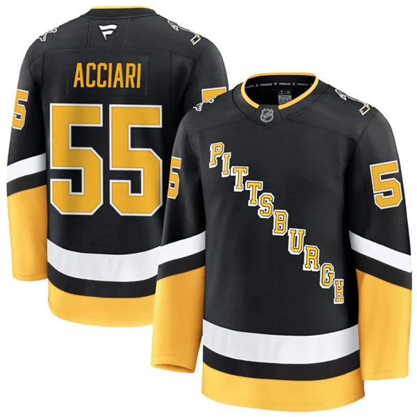 Mens Pittsburgh Penguins #55 Noel Acciari Fanatics Black Alternate Throwback Jersey