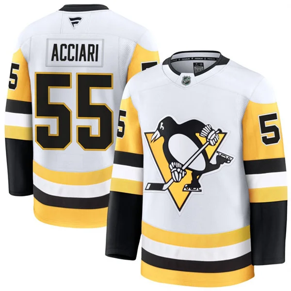 Mens Pittsburgh Penguins #55 Noel Acciari Fanatics Away White Premium Player Jersey