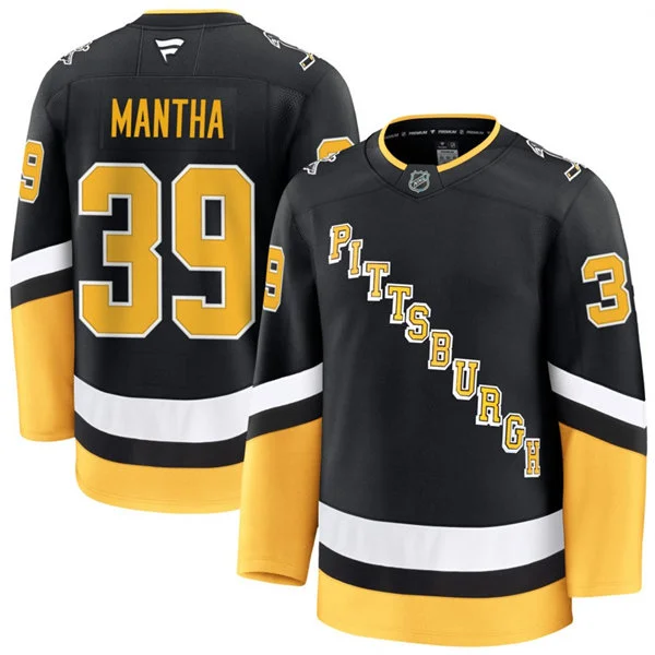Mens Pittsburgh Penguins #39 Anthony Mantha Fanatics Black Alternate Throwback Jersey