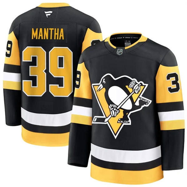 Mens Pittsburgh Penguins #39 Anthony Mantha Fanatics Home Black Premium Player Jersey