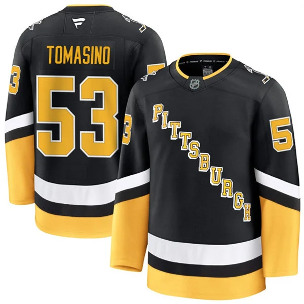 Mens Pittsburgh Penguins #53 Philip Tomasino Fanatics Black Alternate Throwback Jersey