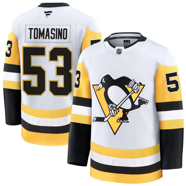 Mens Pittsburgh Penguins #53 Philip Tomasino Fanatics Away White Premium Player Jersey