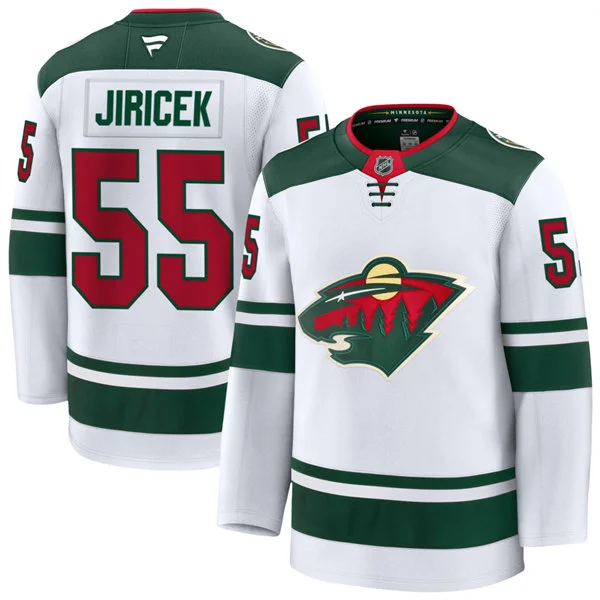Men's Minnesota Wild #55 David Jiricek Fanatics Away White Premium Player Jersey