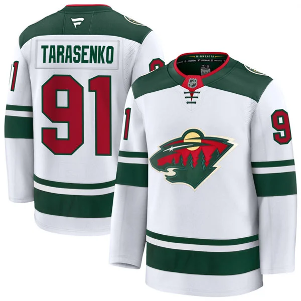 Men's Minnesota Wild #91 Vladimir Tarasenko Fanatics Away White Premium Player Jersey