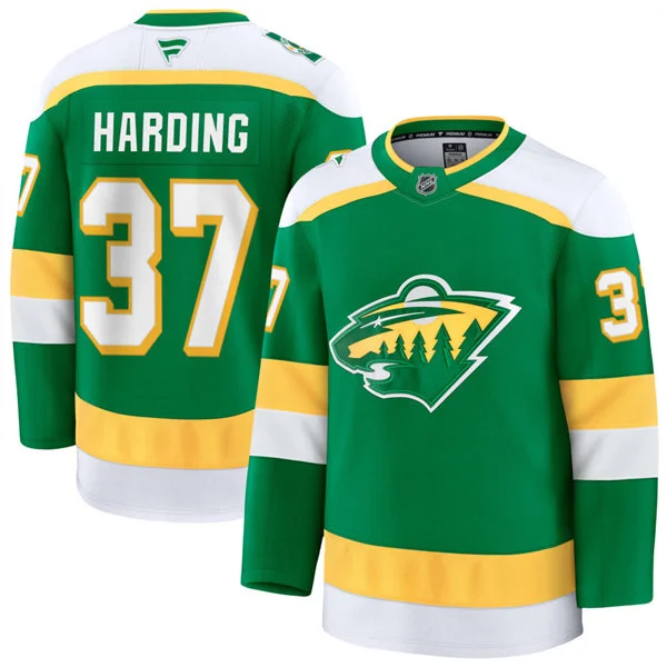 Men's Minnesota Wild Retired Player #37 Josh Harding Fanatics Green Alternate Premium Jersey