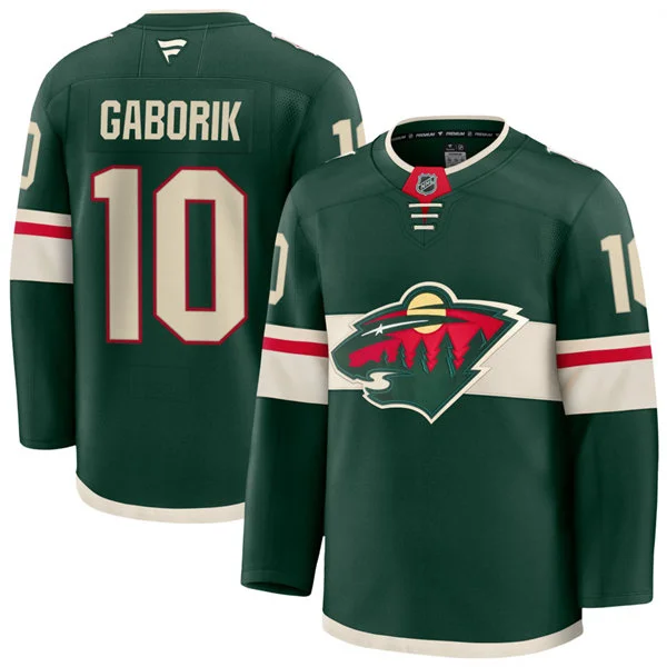 Men's Minnesota Wild Retired Player #10 Marian Gaborik Fanatics Home Green Premium Player Jersey