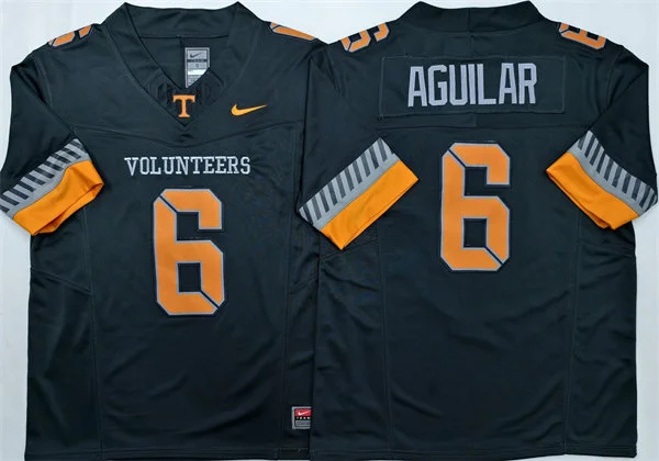 Mens Tennessee Volunteers #6 Joey Aguilar 2025 VOLUNTEER SPIRIT Anthracite Alternate Football Game Jersey