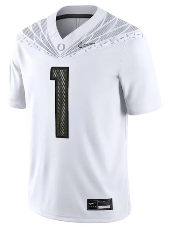 Mens Oregon Ducks #1 Dakorien Moore 2025 BIG Ten Alternate Game Football Jersey White