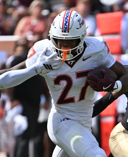 Virginia Tech Hokies #27 Marcellous Hawkins JR  Nike 2025 White College Game Football Jersey