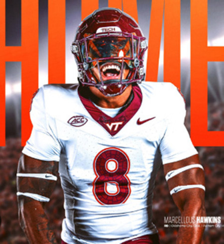 Virginia Tech Hokies #8 Terion Stewart Sr.  Nike 2025 White College Game Football Jersey