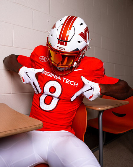 Virginia Tech Hokies #8 Terion Stewart Sr.  Nike 2025 Orange College Game Football Jersey