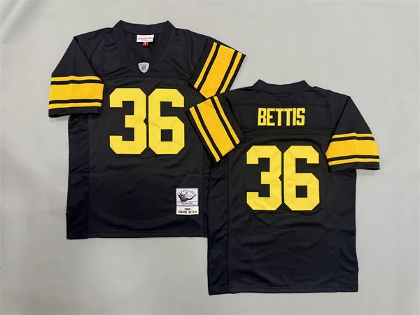 Men's Pittsburgh Steelers #36 Jerome Bettis Black Gold Legacy Throwback Jersey