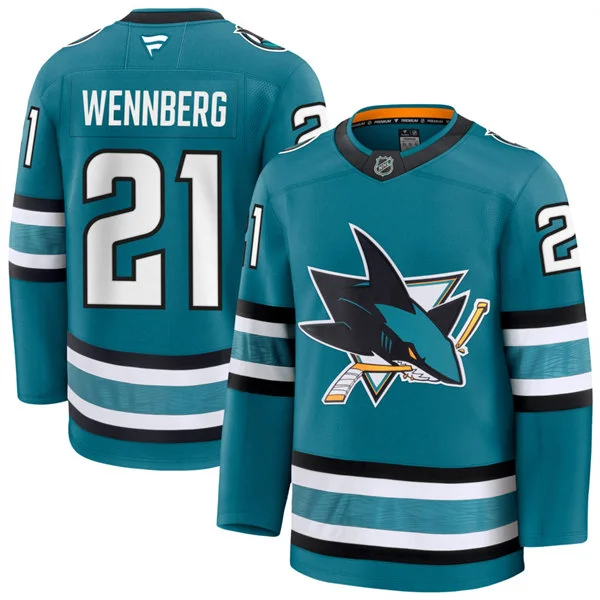 Mens San Jose Sharks #21 Alexander Wennberg Fanatics Home Teal Player Jersey