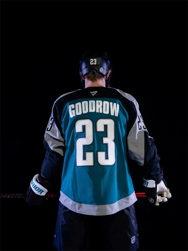 Mens San Jose Sharks #23 Barclay Goodrow Fanatics Teal Alternate Heritage 2.0 Premium Player Jersey