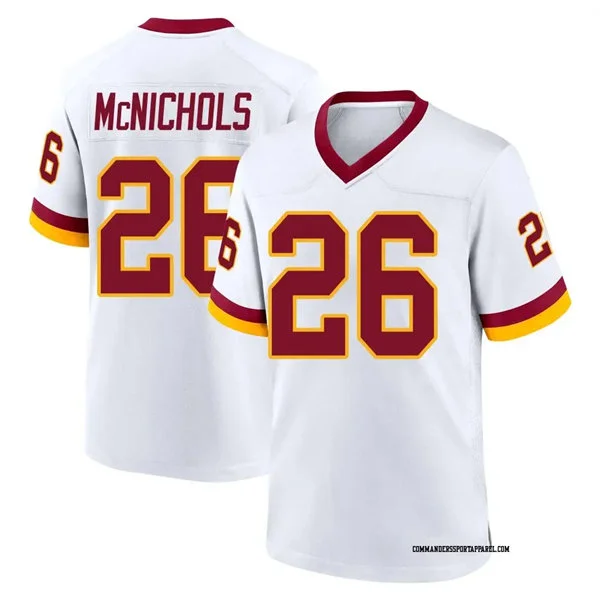 Mens Washington Commanders #26 Jeremy McNichols White REDSKINS ERA Retro Nike Vapor F.U.S.E. Limited Jersey