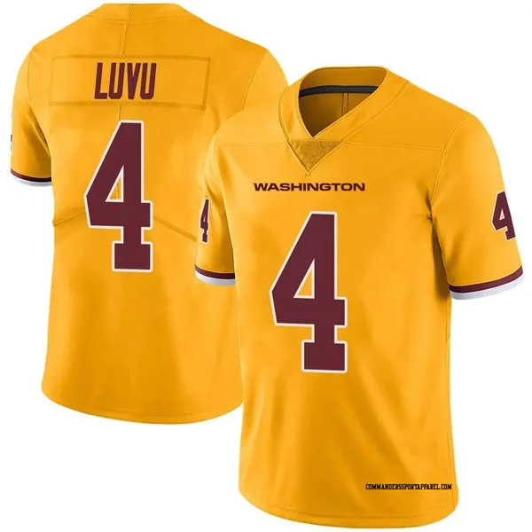 Mens Washington Commanders #4 Frankie Luvu Nike Gold Color Rush Limited Jersey