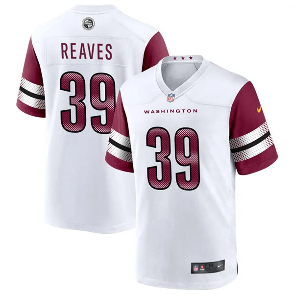 Mens Washington Commanders #39 Jeremy Reaves Nike White Away Vapor Limited Jersey