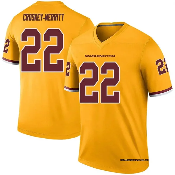 Mens Washington Commanders #22 Jacory Croskey-Merritt Nike Gold Color Rush Limited Jersey