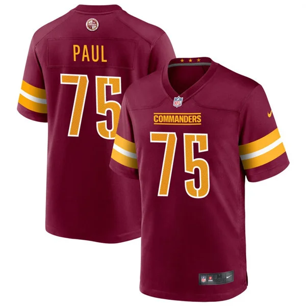 Mens Washington Commanders #75 Chris Paul Nike Burgundy Team Color Vapor Limited Jersey