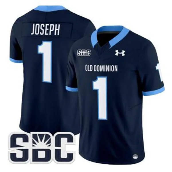 Old Dominion Monarchs #1 Colton Joseph 2025 Navy SBC College Football Jersey