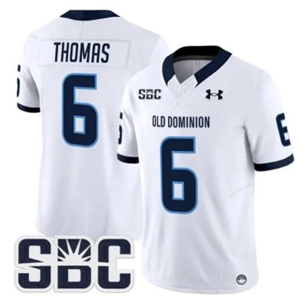 Old Dominion Monarchs #6 Ja'Cory Thomas  2025 White SBC College Football Jersey