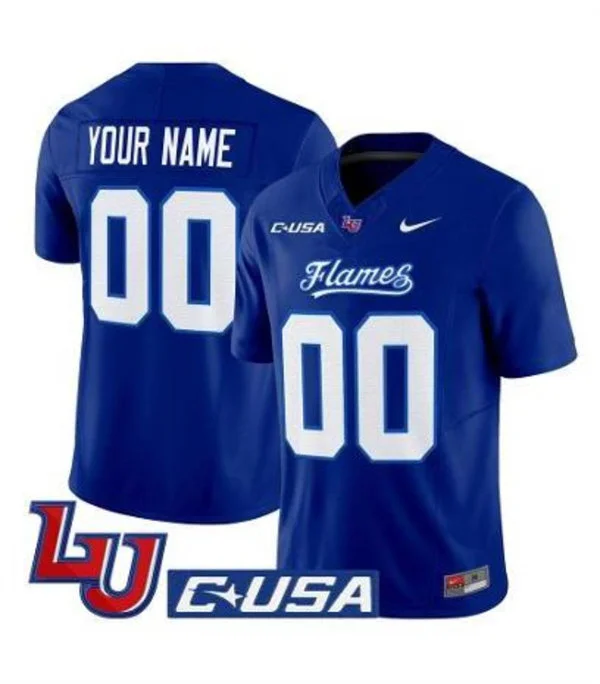 Liberty Flames Custom Nike 2025 Navy College Football Jersey