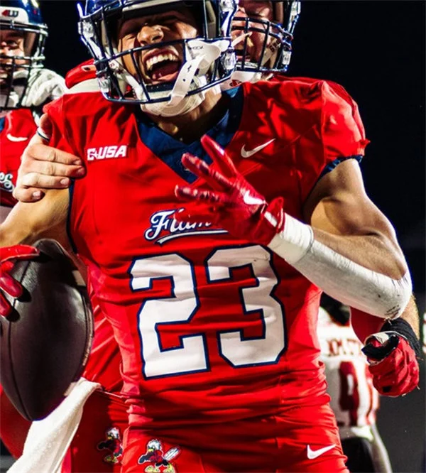 Liberty Flames #23 Evan Dickens Nike 2025 Red College Football Jersey
