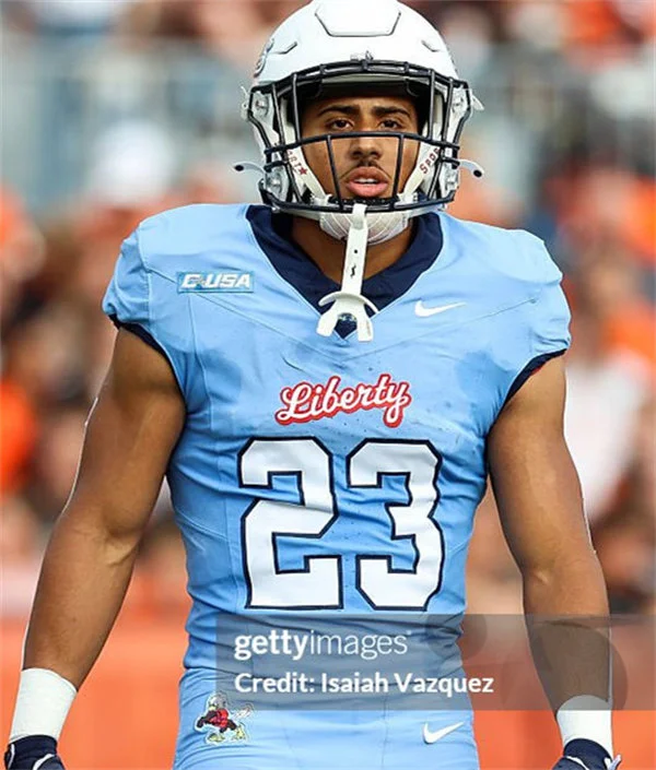 Liberty Flames #23 Evan Dickens Nike 2025 Blue College Football Jersey