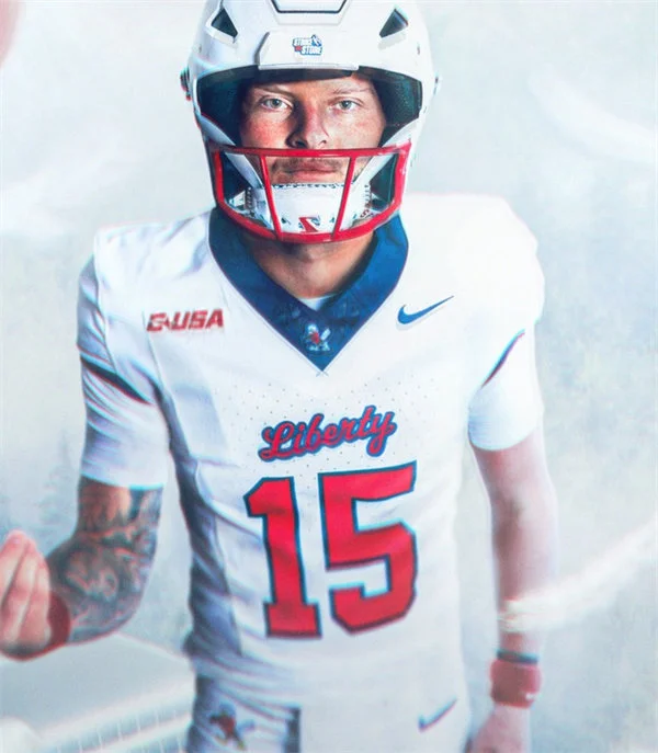 Liberty Flames #15 Ethan Vasko Nike 2025 White College Football Jersey