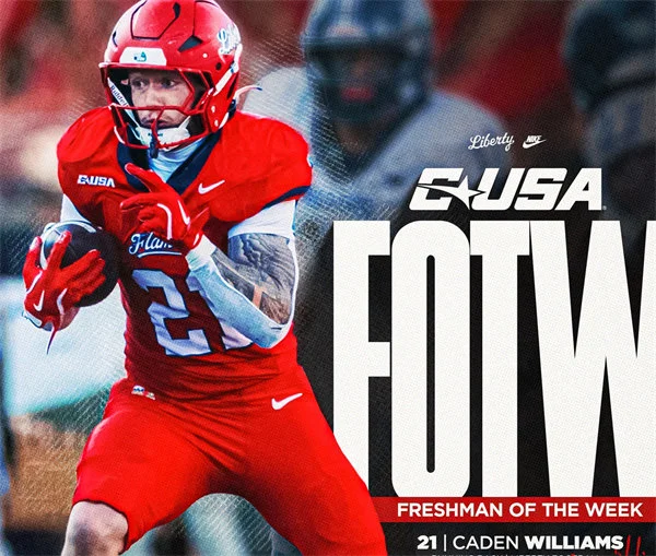 Liberty Flames #21 Caden Williams Nike 2025 Red College Football Jersey