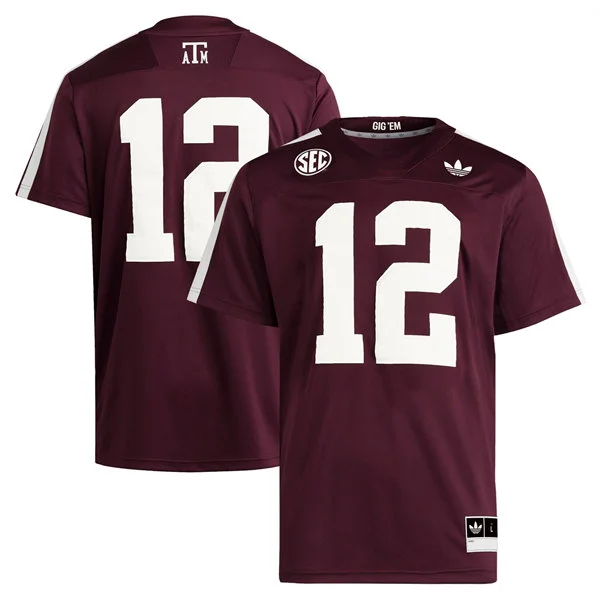 Texas A&M Aggies Custom Maroon College Football Retro Jersey
