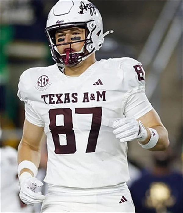 Texas A&M Aggies #87 Nate Boerkircher 2025 White College Football Game Jersey