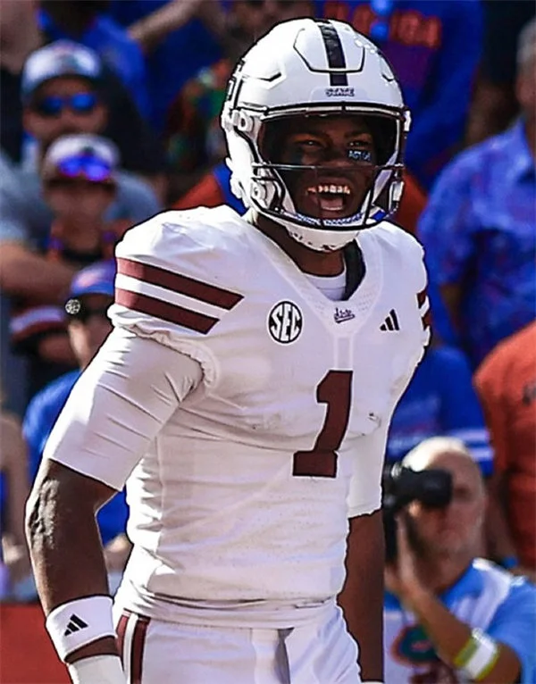 Mississippi State Bulldogs #1 KELLEY JONES 2025 White Football Game Jersey