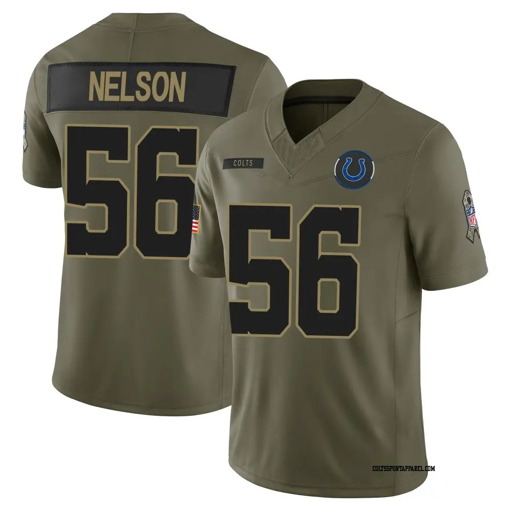 Mens Indianapolis Colts #56 Quenton Nelson 2025 Salute to Service Limited Jersey - Olive