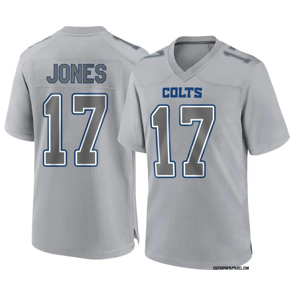 Mens Indianapolis Colts #17 Daniel Jones Gray Atmosphere Fashion Game Jersey