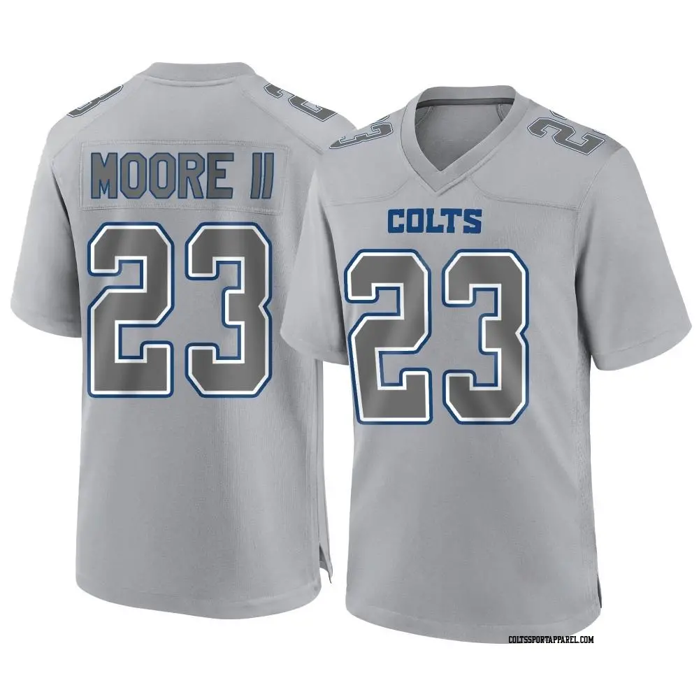 Mens Indianapolis Colts #23 Kenny Moore II Gray Atmosphere Fashion Game Jersey
