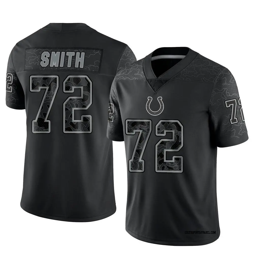 Mens Indianapolis Colts #72 Braden Smith Black Rflctv Limited Jersey