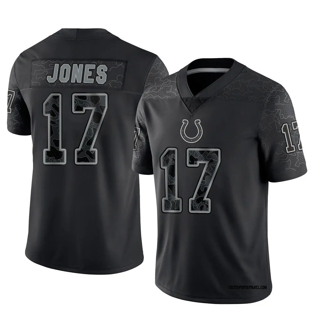 Mens Indianapolis Colts #17 Daniel Jones Black Rflctv Limited Jersey