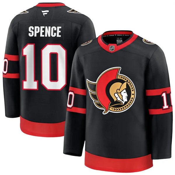 Men's Ottawa Senators #10 Jordan Spence Fanatics Home Black Premium Jersey