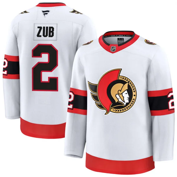 Men's Ottawa Senators #2 Artyom Zub Fanatics White Away Premium Jersey