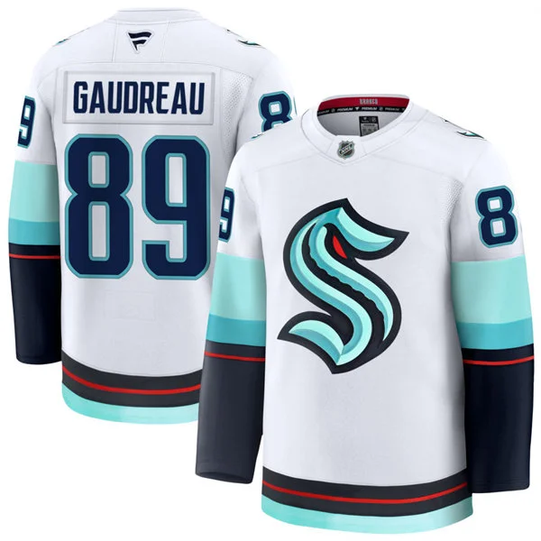 Mens Seattle Kraken #89 Frederick Gaudreau Fanatics Away White Premium Player Jersey
