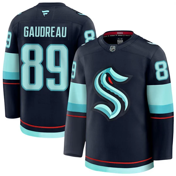 Mens Seattle Kraken #89 Frederick Gaudreau Fanatics Navy Home Premium Player Jersey