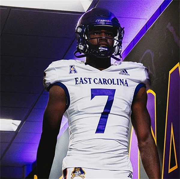 East Carolina Pirates #7 London Montgomery 2025 White Football Game Jersey