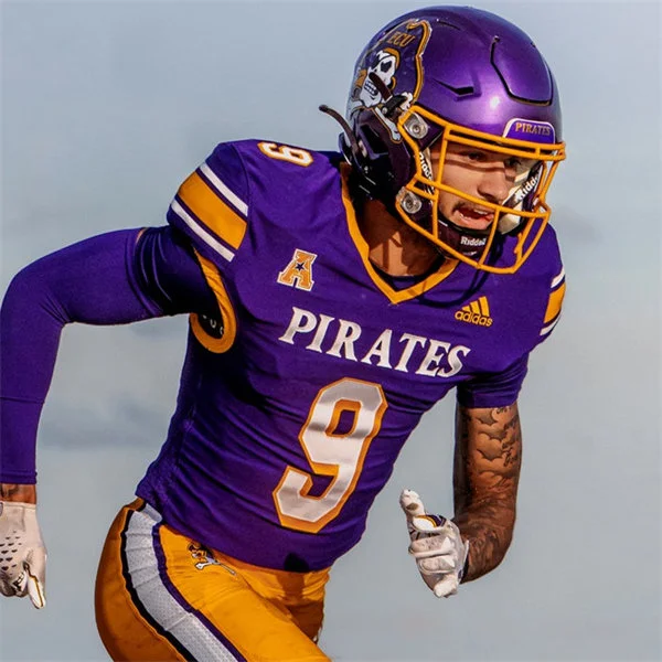 East Carolina Pirates #9 Anthony Smith 2025 Purple White Football Game Jersey