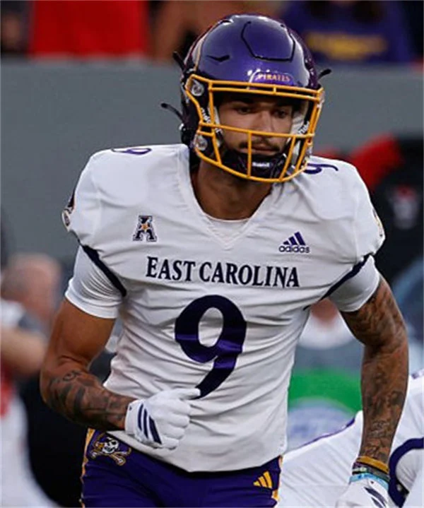 East Carolina Pirates #9 Anthony Smith 2025 White Football Game Jersey