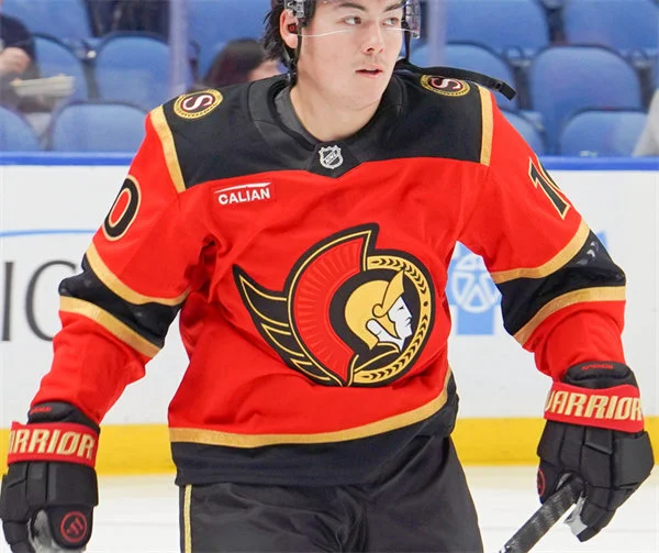 Men's Ottawa Senators #10 Jordan Spence Fanatics 2025 Red Alternate Premium Jersey