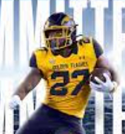 Kent State Golden Flashes #27 Jordan Nubin Under Armour Gold College football Game Jersey