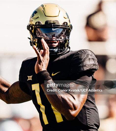 UCF Knights #11  Jacurri Brown Plumlee Nike Black Gold Away 2022 College Football Game Jersey