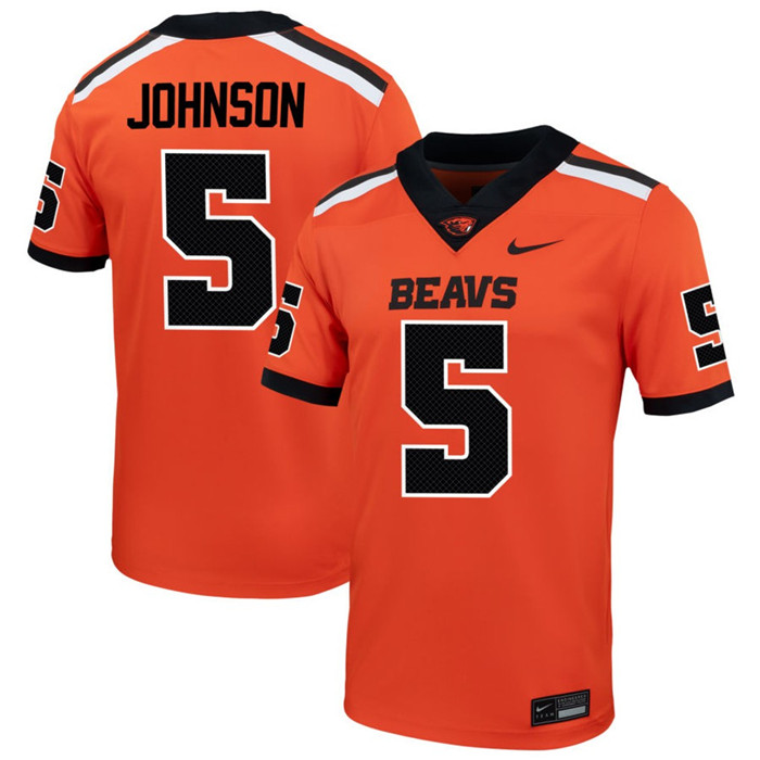 Oregon State Beavers #5 Gabarri Johnson Orange College Football Game Jersey